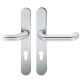 Security backplate set with handles for narrow doors, handle/handle, PZ 92, stainless steel
