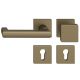 FSB 79 1031 durų rankenėlės komplektas su PZ kvadratinėmis rozetėmis priešgaisrinėms avarinėms durims, vidutinio tamsumo bronzos S5, KAIRĖ