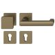 FSB 79 1031 durų rankenėlės komplektas su PZ kvadratinėmis rozetėmis priešgaisrinėms avarinėms durims, vidutinio tamsumo bronzos S5, DEŠINĖ