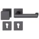 FSB 79 1031 durų rankenėlės komplektas su PZ kvadratinėmis rozetėmis priešgaisrinėms avarinėms durims, matinės juodos S8, DEŠINĖ