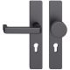 FSB 79 1134 door knob set with backplates for fireproof emergency doors, PZ 92mm, aluminium matt black S8,LEFT