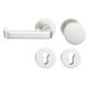 FSB 79 1134 door knob set with PZ round roses for fireproof emergency doors, natural aluminium F1,LEFT