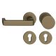 FSB 79 1134 door knob set with PZ round roses for fireproof emergency doors, medium dark bronze S5,LEFT