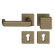 FSB 79 1134 door knob set with PZ square roses for fireproof emergency doors, medium dark bronze S5,LEFT