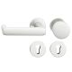 FSB 79 1290 door knob set with PZ round roses for fireproof emergency doors, natural aluminium F1,LEFT