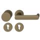 FSB 79 1290 door knob set with PZ round roses for fireproof emergency doors, medium dark bronze S5,RIGHT