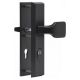 ALPHA Security backplate set handle/knob K1, PZ 8/72mm, with cylinder security disc, door thickn. 78mm, black F14