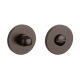 WC knob 4x4/6/8mm, round roses Ø 52mm, thickness 7mm, brown metallic