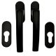 Handle/oval rose set for balcony doors, F5 bronze tone