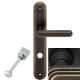 CHIC handle set with long backplates WC 233NT, matt bronze