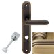CHIC handle set with long backplates WC 233NT, patine matt