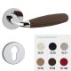 CLUB M181B handle/rose set, PZ, chrome-plated polished + Frau® leather (CV)