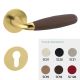 CLUB M181B handle/rose set, PZ, gold tone PVD satin + Frau® leather (TV)