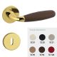 CLUB M181B handle/rose set, BB, gold tone PVD polished + Frau® leather (ZV)