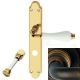 DALIA handle set with backplates WC/78mm 117NT, matt bronze + white porcelain