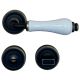 DALIA handle set with roses 103 WC, matt bronze + white porcelain