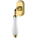 Window handle DALIA with SMARTBLOCK function, polished brass + white porcelain