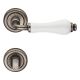 DALIA handle set with roses 103 WC 233NT, aged iron + white porcelain