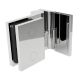 Shower door hinge ELENA - wall/glass 90°, opening outwards, brass bright chrome-plated, RIGHT