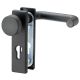 1429 fireproof handle/backplate set with knob, black nylon