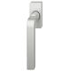 Window handle on rectangular rose, stainless steel