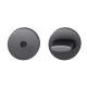 Pair of WC roses with knob, without colour indicator, spindle 8mm, black aluminium S8
