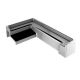 Long end cap for shower floor profile, bright chrome tone, LEFT