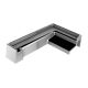 Long end cap for shower floor profile, bright chrome tone, RIGHT