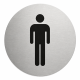 Pictogram MALE, self-adhesive, Ø68 mm, stainless steel