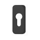 KETO 812 Key rose for framed doors, PZ, 9 mm, aluminium F14 black RAL9005