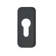 KETO 812 Key rose for framed doors, PZ, 9 mm, aluminium F44 black structured RAL9005
