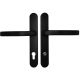 KRONOS 2000 ZA Security backplate set handle/handle with cylinder guard, 8/92 aluminium black F14