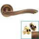 MARINA handle set with roses 102 WC 233NT, patine matt