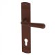 MAYBACH handle/backplate set PZ/72mm, brass rust patina