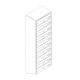 Vertical letterbox bank of 10, grey