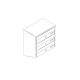 Vertical letterbox bank of 3, grey