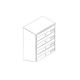 Vertical letterbox bank of 4, grey