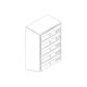 Vertical letterbox bank of 5, grey