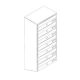Vertical letterbox bank of 7, grey