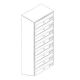 Vertical letterbox bank of 8, grey