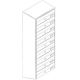 Vertical letterbox bank of 9, grey