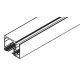 PUROLINO PLUS 80 top track set for wall mounting, 2500 mm, stainless steel look