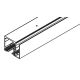 PUROLINO PLUS 80 top track set for ceiling mounting and fixed glass profile, 2500 mm, anodized