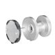 Door knob K7 on round rose, inactive, with concealed single-sided fastening, st. steel