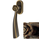 ROSE DK window handle, aged brass
