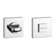 APRILE Q WC turn 4x4/6/8mm, with square rose 53 x 53mm, thickness 7mm, chrome-plated polished