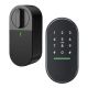 Smart door lock for screw-on rosette sets + code panel TTlock, black