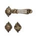 TIFFANY MESH handle/rose set. 018 WC 225NT, brass matt patinated+crystals