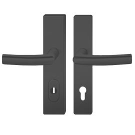 Ārdurvju drošības rokturi FSB 7376/1107 ZA ALU, alumīnijs graudaini matēts melns S8