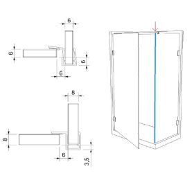 Corner sealing profile for shower unit 90°